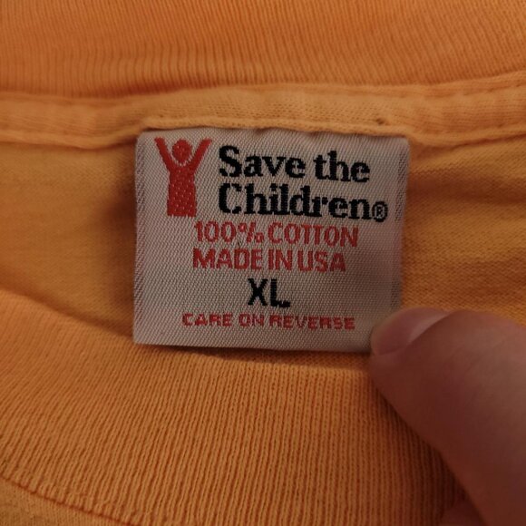 Vintage 90s Save the Children When I Grow Up whimsical cute orange cream shirt - Picture 4 of 5
